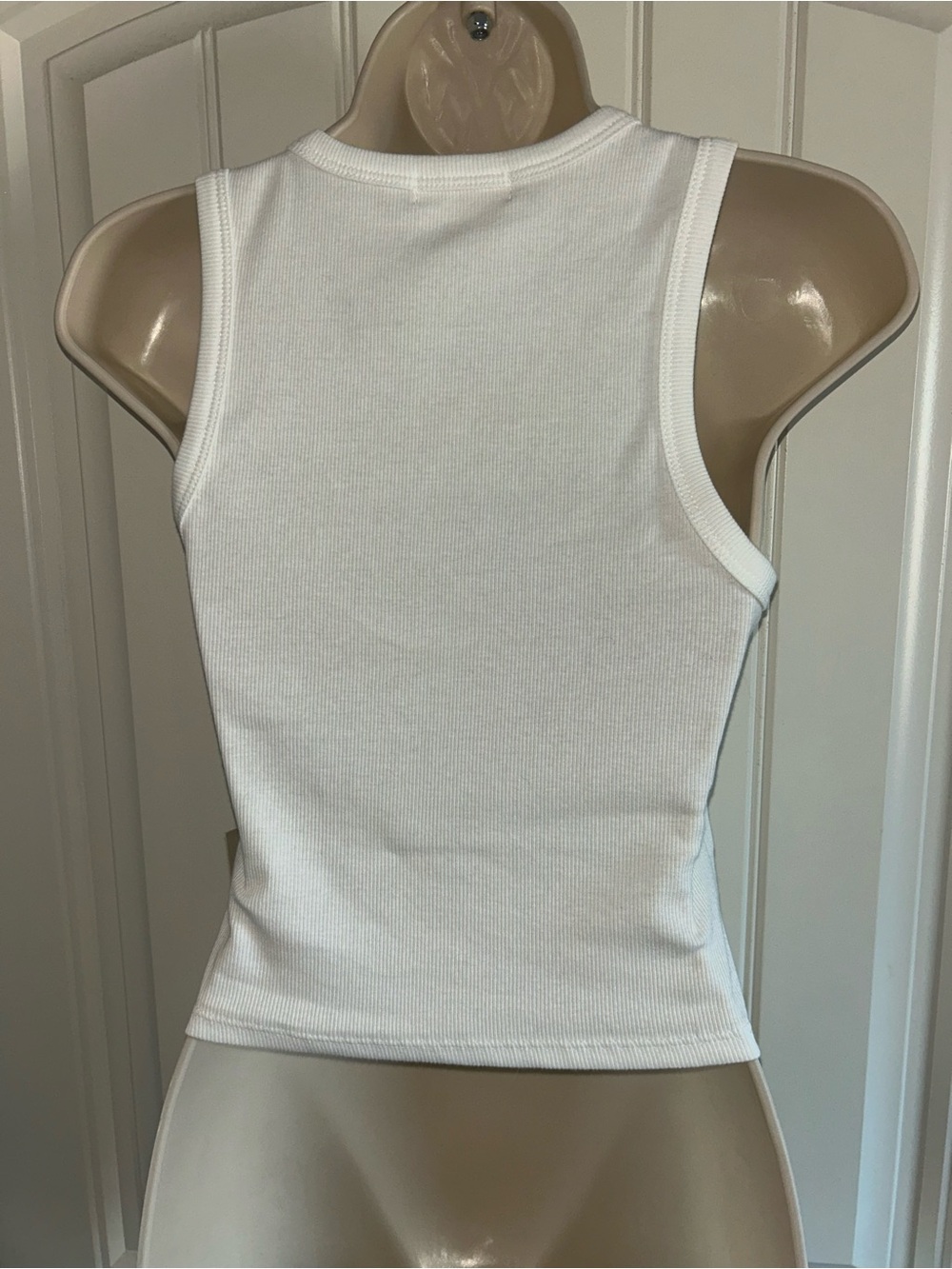 NWT Originality White Ribbed Tank Top with Cowboy Boot Sz S State Fair Rodeo - Picture 5 of 7